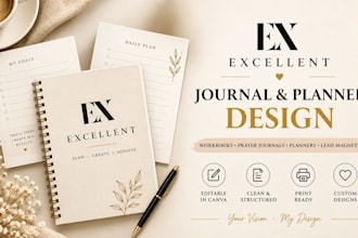 design prayer journal, guided journal, and planner