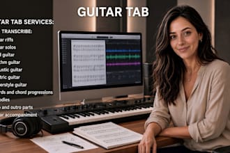 transcribe guitar audio into accurate guitar tab and sheet music