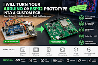 turn your arduino or esp32 prototype into a custom pcb