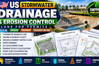 design US stormwater drainage grading and erosion control plans