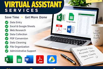 be your virtual assistant for data entry, web research and admin tasks