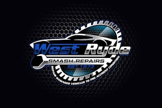 design family owned smash repair business logo