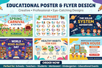 do educational poster and flyer designing for school kids