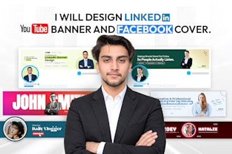 design linkedin, youtube banner and facebook cover