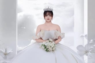 professionally retouch wedding portrait and beauty photos