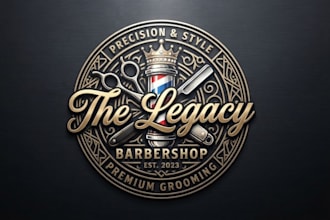 design outstanding barbershop and barber logo for you