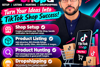 setup tik tok shop, product listing and tiktok dropshipping