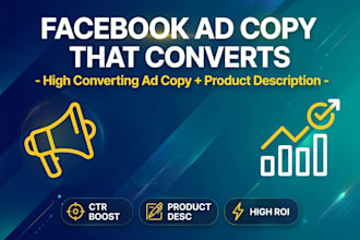 write facebook ad copy product description and sales copy