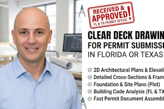 florida texas deck permit drawings framing plans