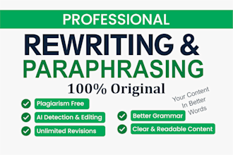 professionally rewrite, paraphrase or reword your document