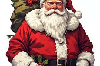 draw a custom santa claus portrait illustration