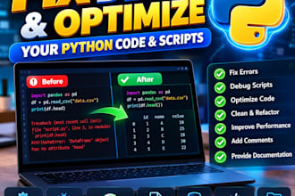 fix debug and optimize your python code and scripts