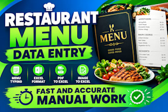do restaurant menu data entry