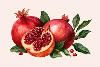 botanical artwork of plants and flowers