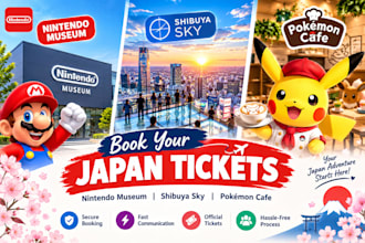 book nintendo museum, shibuya sky and pokémon cafe tickets