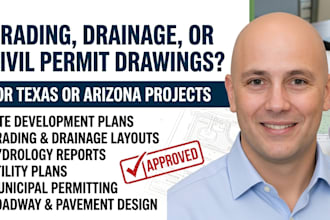 texas arizona grading drainage civil permit drawings