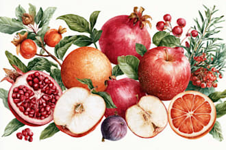make a botanical, mystic, design illustration