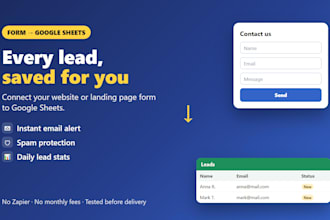 connect your website form or landing page to google sheets