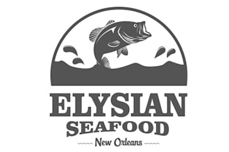 design seafood vendor historic market building logo