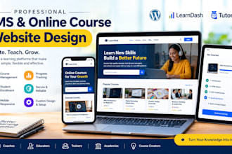 design an lms website for your online course business