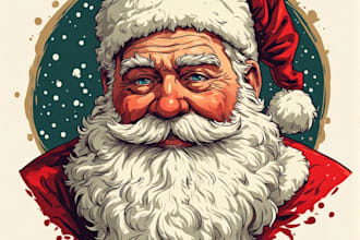create a cute and creative santa claus character portrait