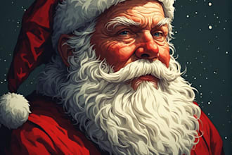 create christmas vector portrait character