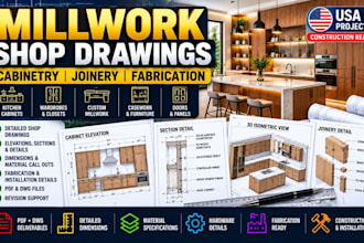 create millwork shop drawings for cabinetry joinery and fabrication