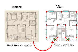 convert your image or PDF into an editable auto cad drawing