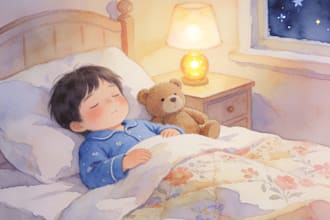 create a watercolor illustration for your bedtime storybook