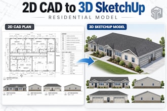 convert 2d cad plans into 3d sketchup models