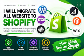 migrate wordpress website to shopify, wix squarespace migration to shopify