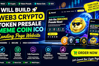 build web3 crypto token presale meme coin ico landing page website