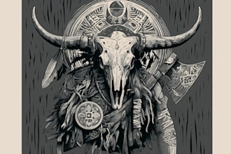 create a true woodcut or linocut illustration
