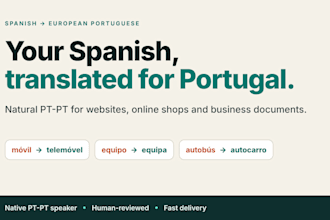 translate spanish to natural european portuguese for portugal