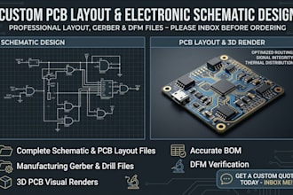 design custom pcb layout and electronic schematic design