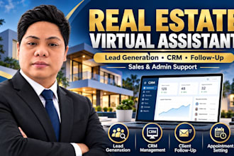 be your real estate VA for lead generation CRM and follow up