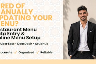 do restaurant menu data entry for uber eats, doordash and grubhub