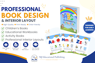design professional children books workbooks and educational books