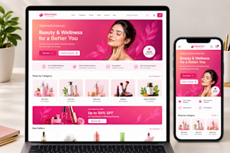 build cusmetic website wordpress skin care website fashion clothing website