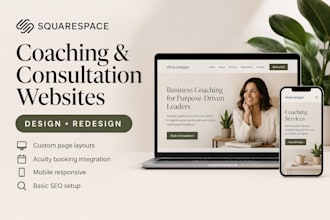 create squarespace coaching website, consultation website redesign squarespace
