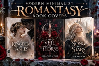 design modern minimalist romantasy fantasy romance book cover for KDP