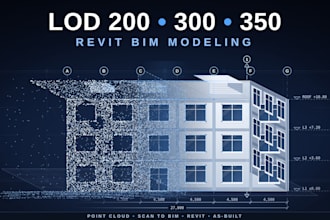 create lod 200 300 350 revit bim models from point clouds