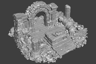 design warhammer 40k terrain, ruins and castles stl for 3d printing