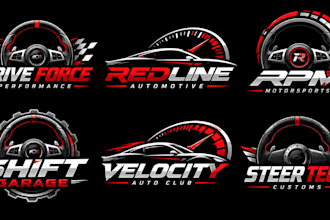 design a professional, automotive, racing, driving, or car steering wheel logo