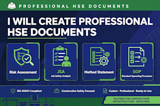 create hse documents, risk assessment and jsa reports
