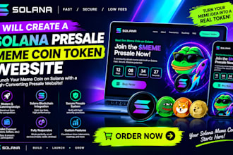 create a solana presale, meme coin token website