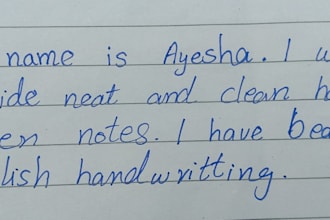 do handwritten notes typing work and english writing