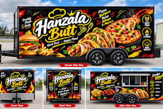 design trailer, food truck, camper or caravan wrap