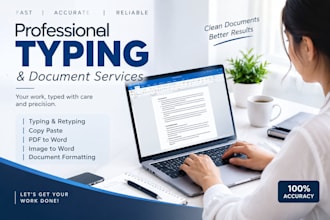 accurate typing, copy typing, and PDF to word conversion