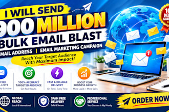 send 100,000 bulk email blast, email campaign and email marketing